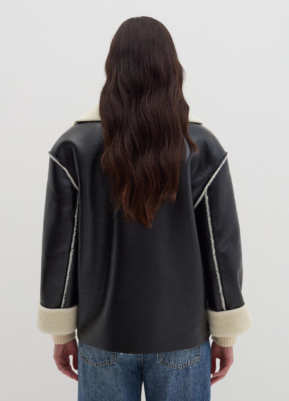 Stefanel Montone effetto lucido con interno in shearling Negozi Online
