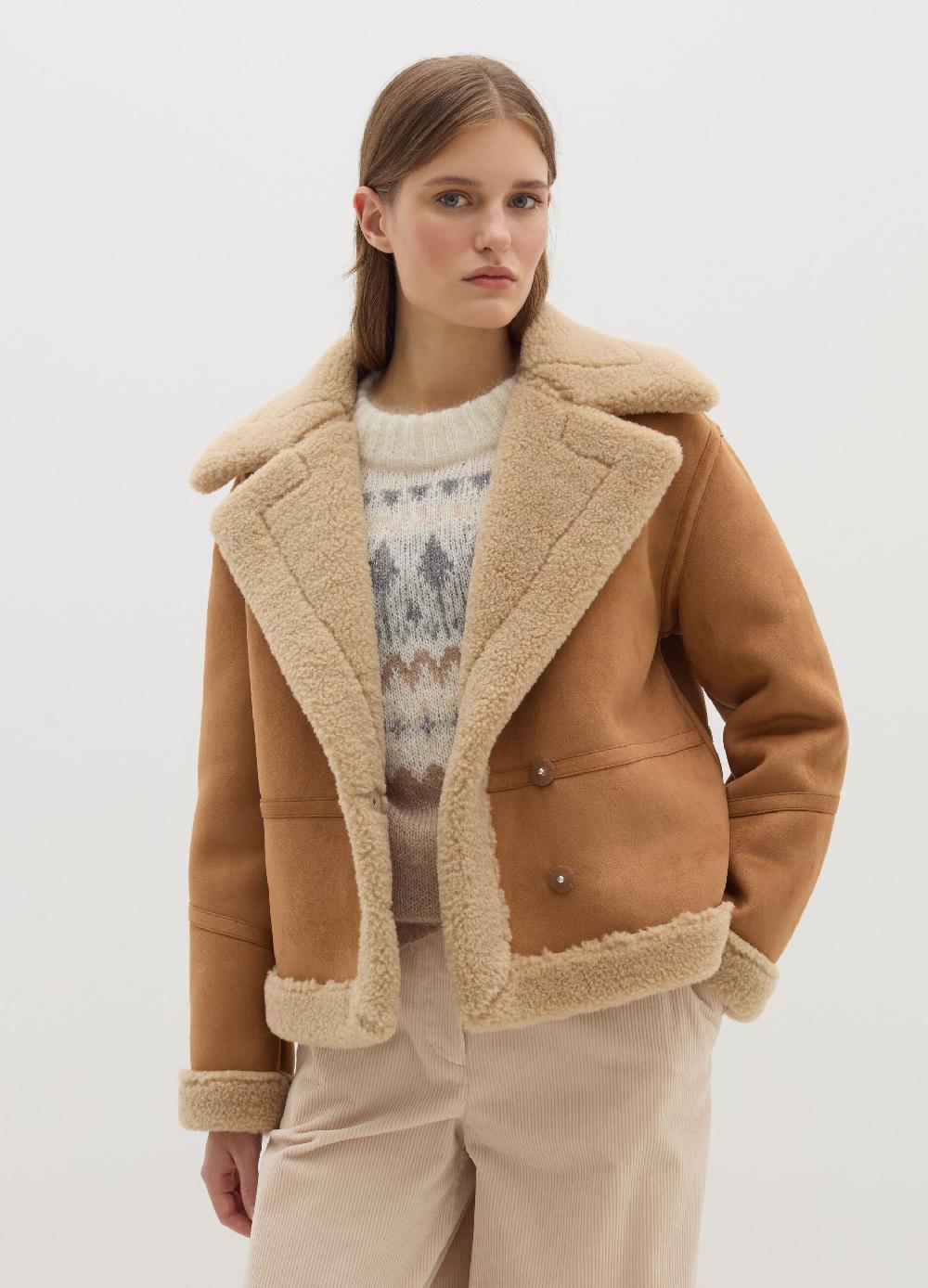 Stefanel Montone con interno in shearling Consegna Veloce