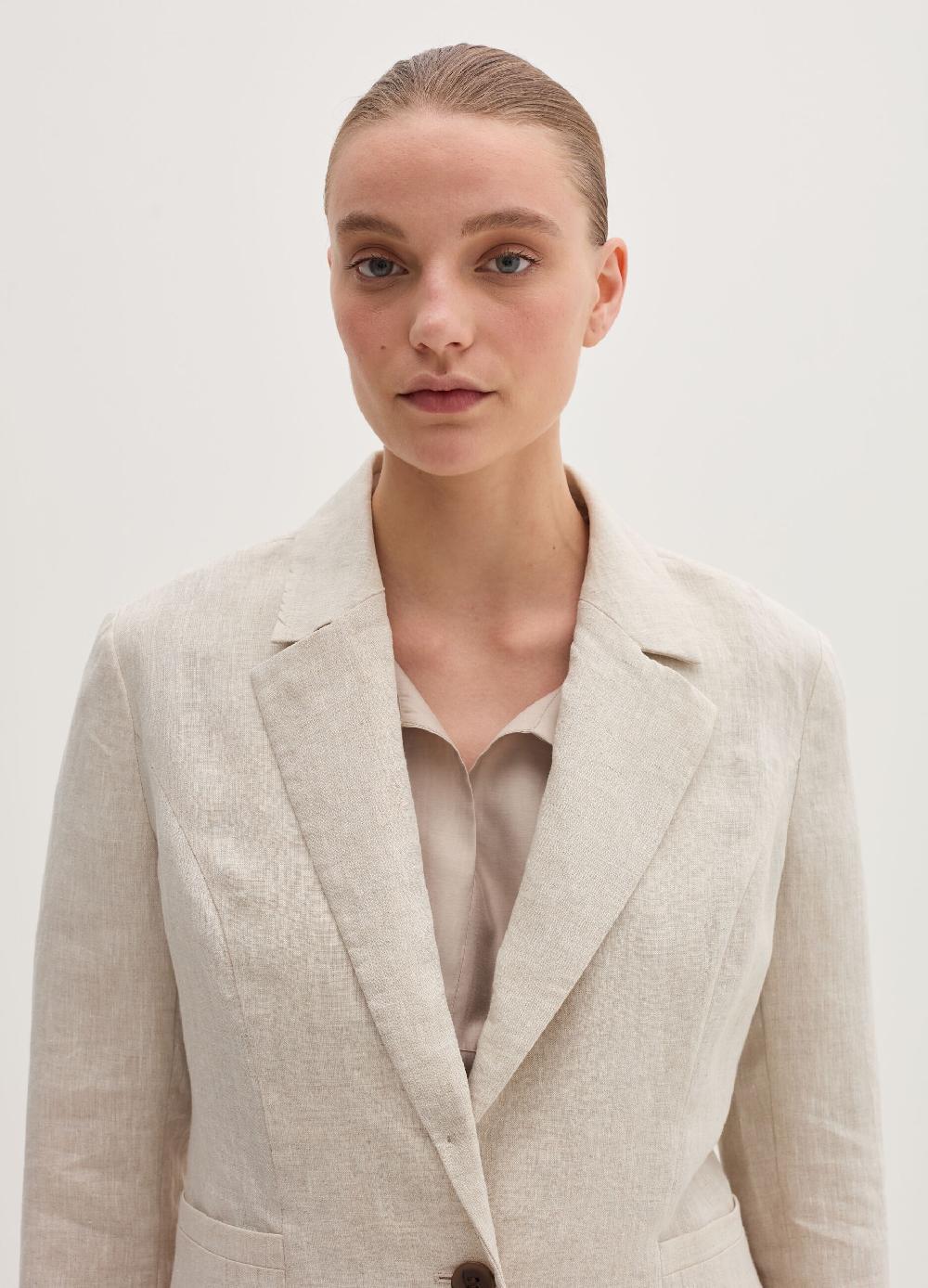 Stefanel Blazer regular fit monopetto in lino Negozio