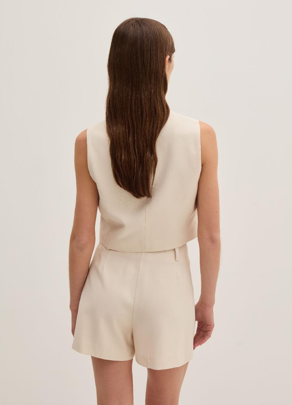 Stefanel Gilet monopetto in twill tecnico In Saldo