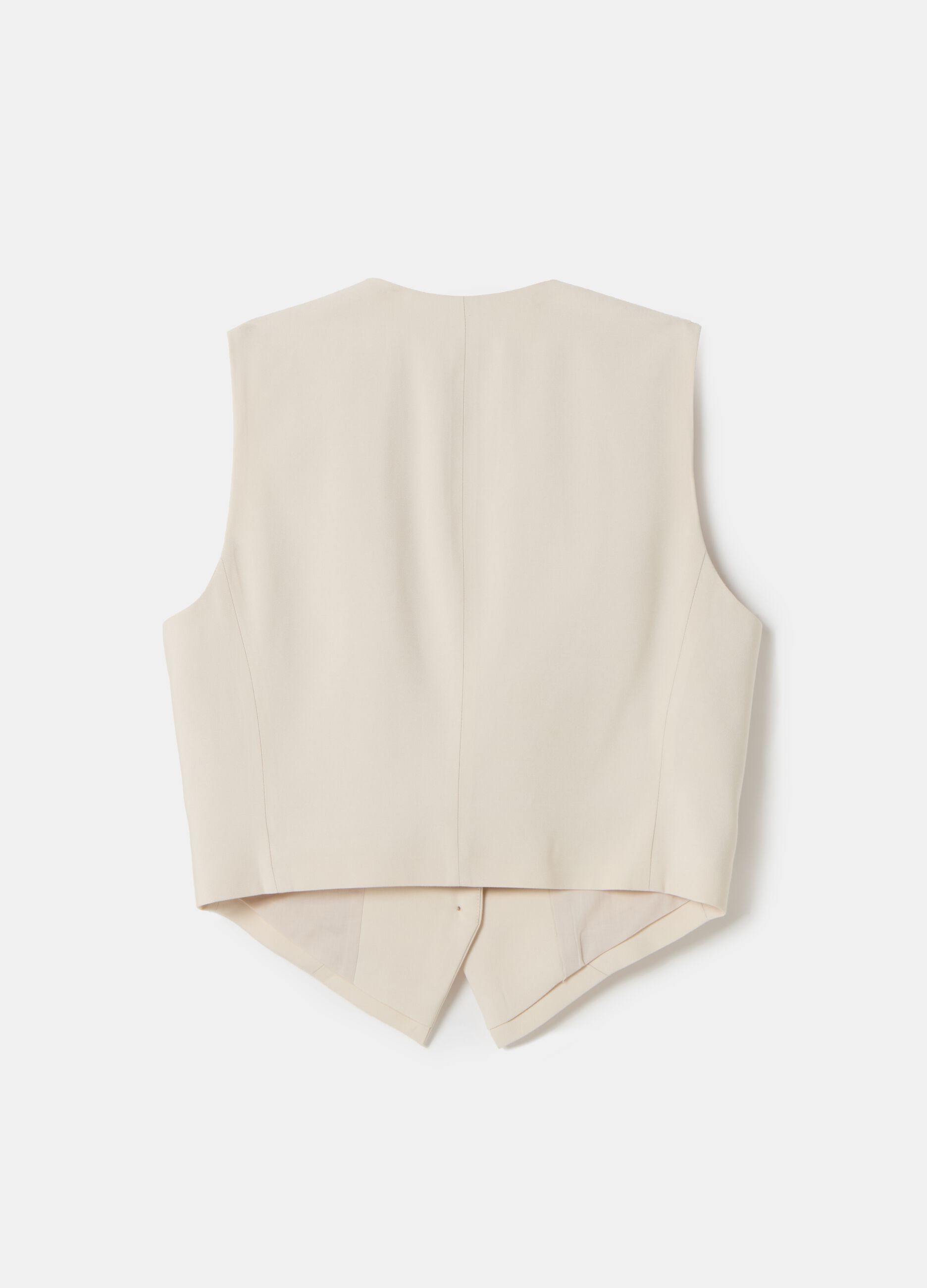 Stefanel Gilet monopetto in twill tecnico In Saldo