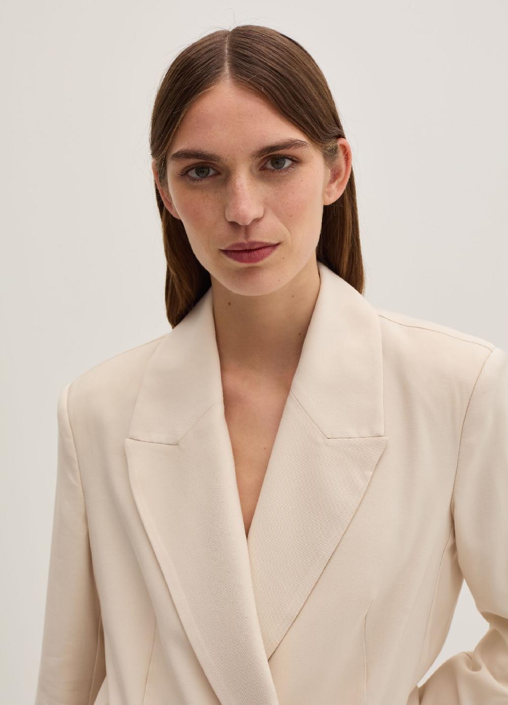 Stefanel Blazer fluido doppiopetto in twill tecnico Nuova