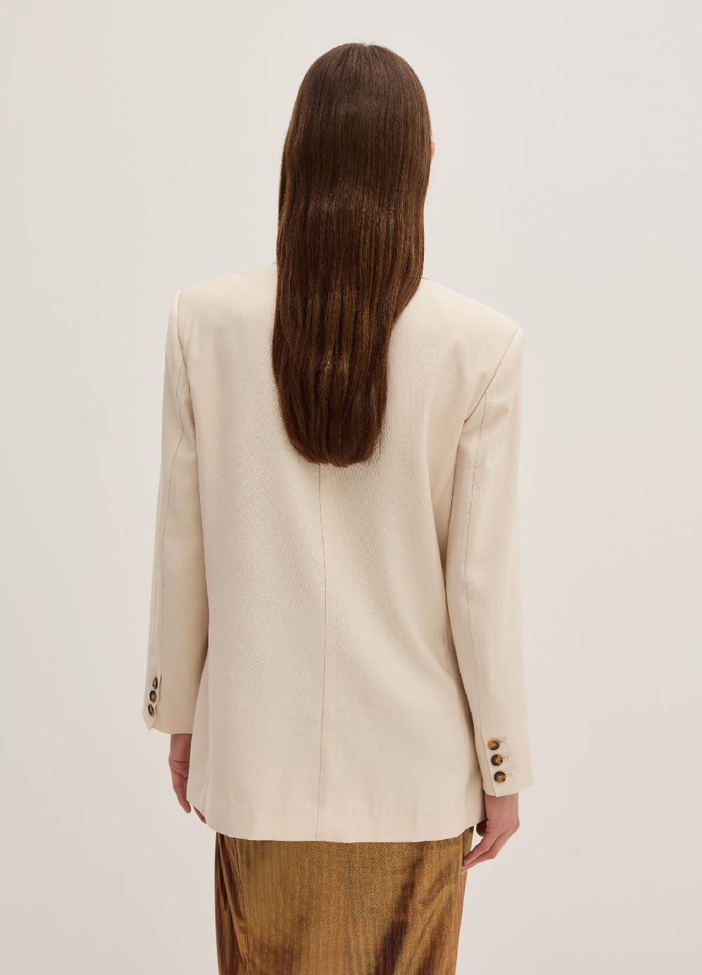 Stefanel Blazer fluido doppiopetto in twill tecnico Nuova