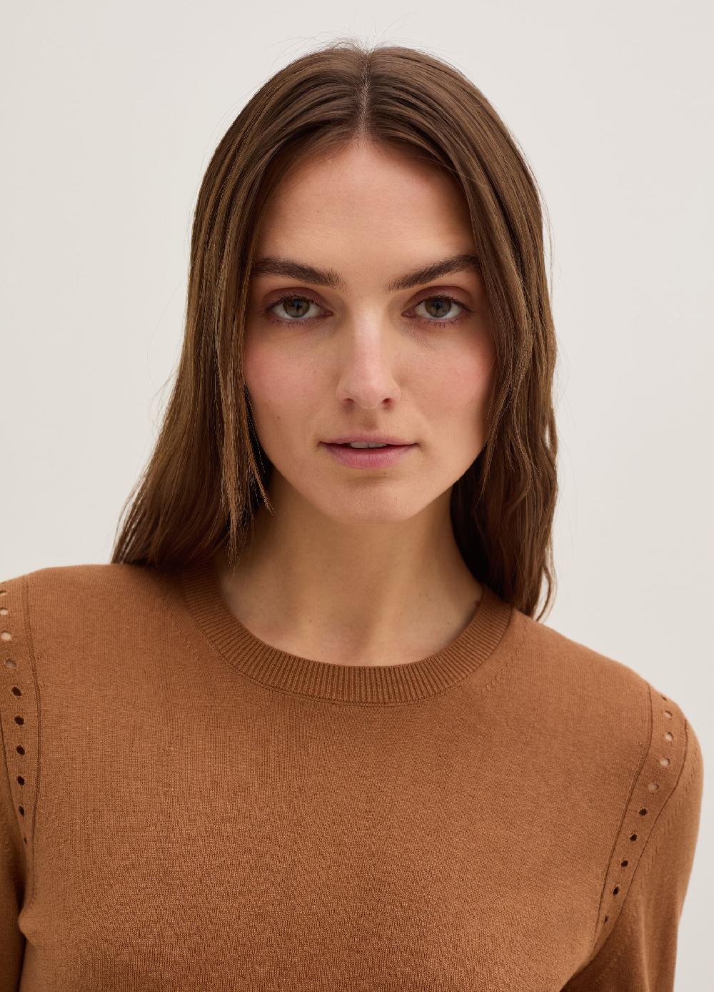Stefanel Maglia con dettagli traforati scollo rotondo Moda