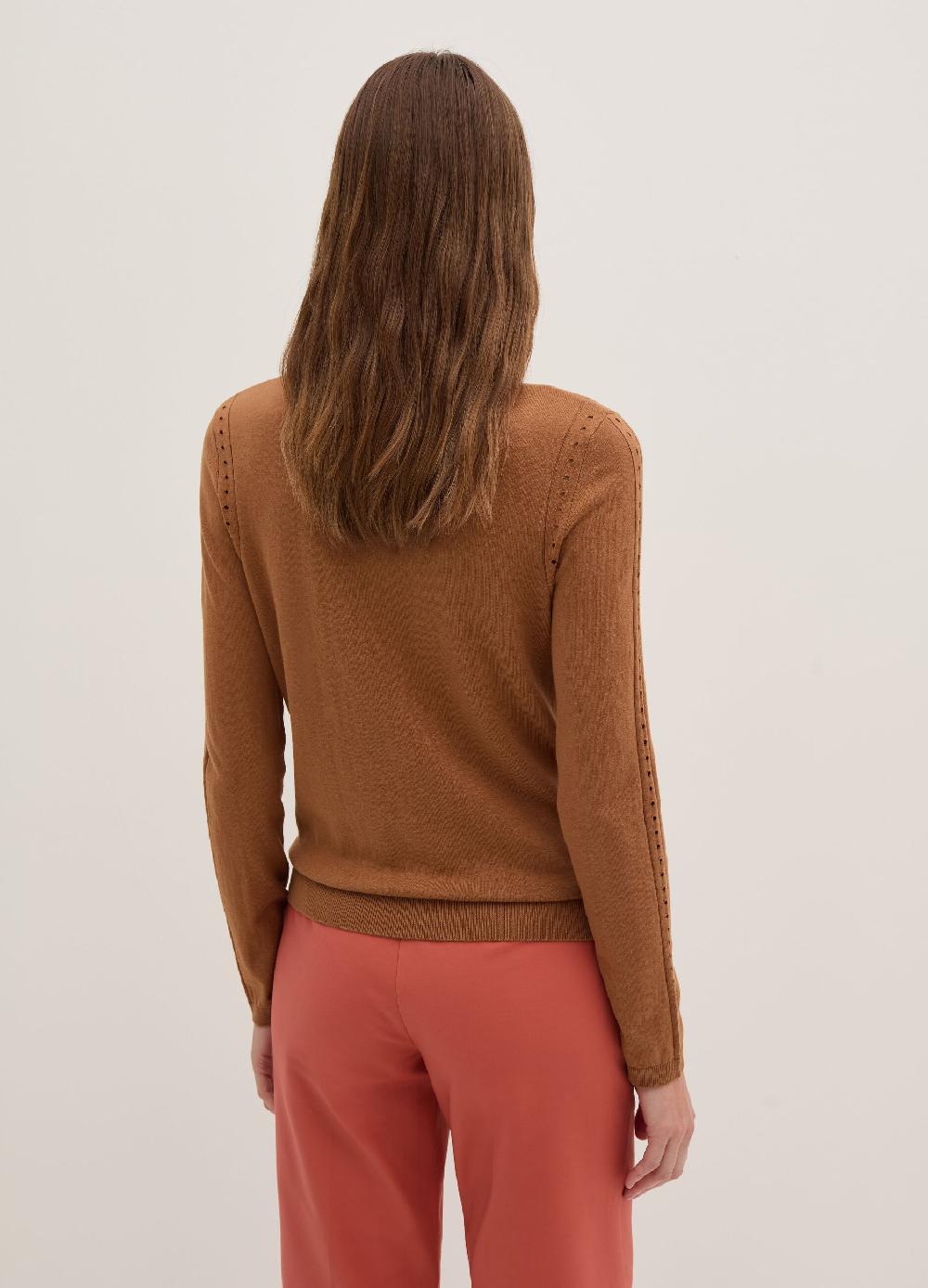 Stefanel Maglia con dettagli traforati scollo rotondo Moda