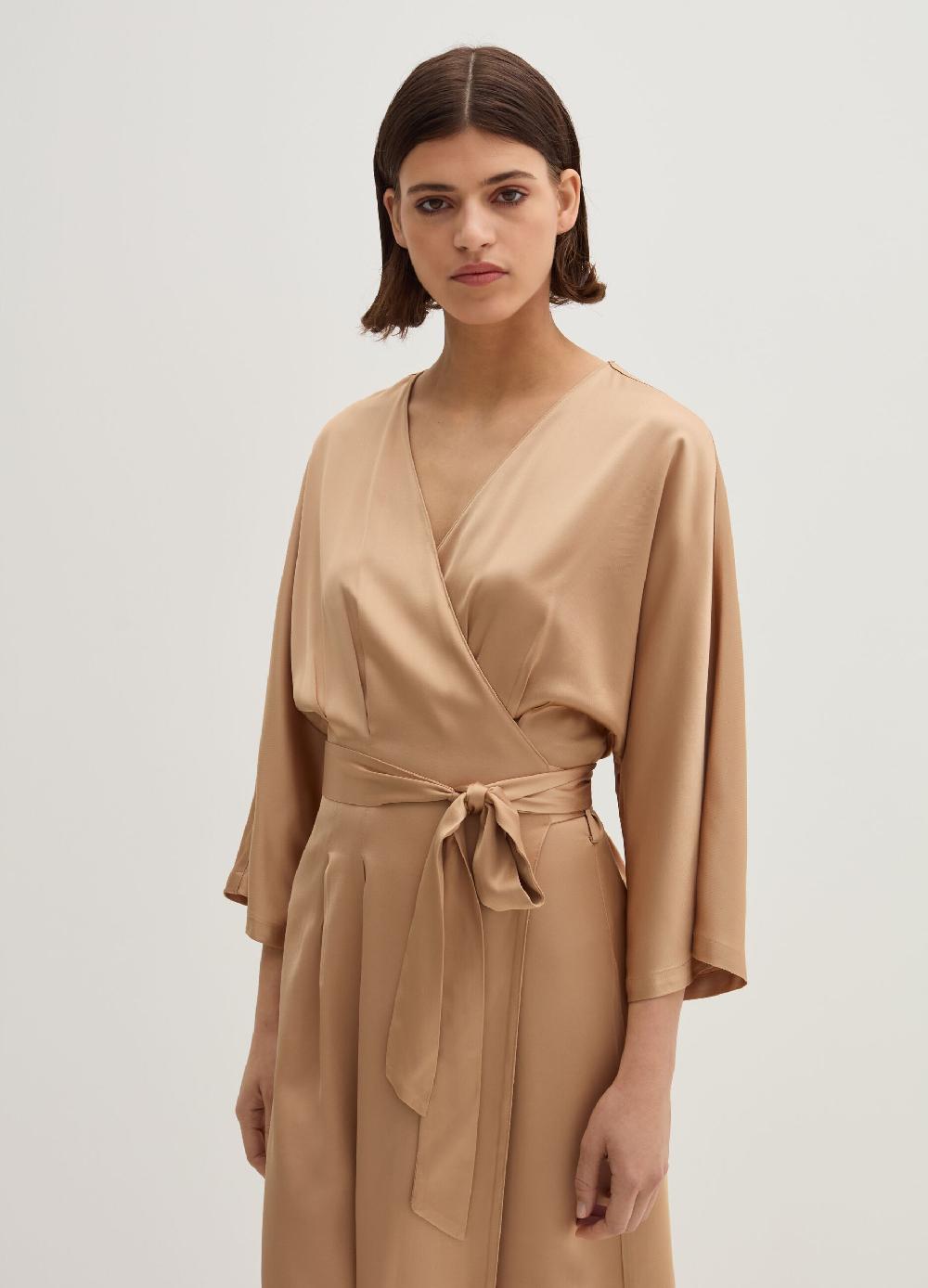 Stefanel Abito midi in satin con cintura Spedizione gratuita