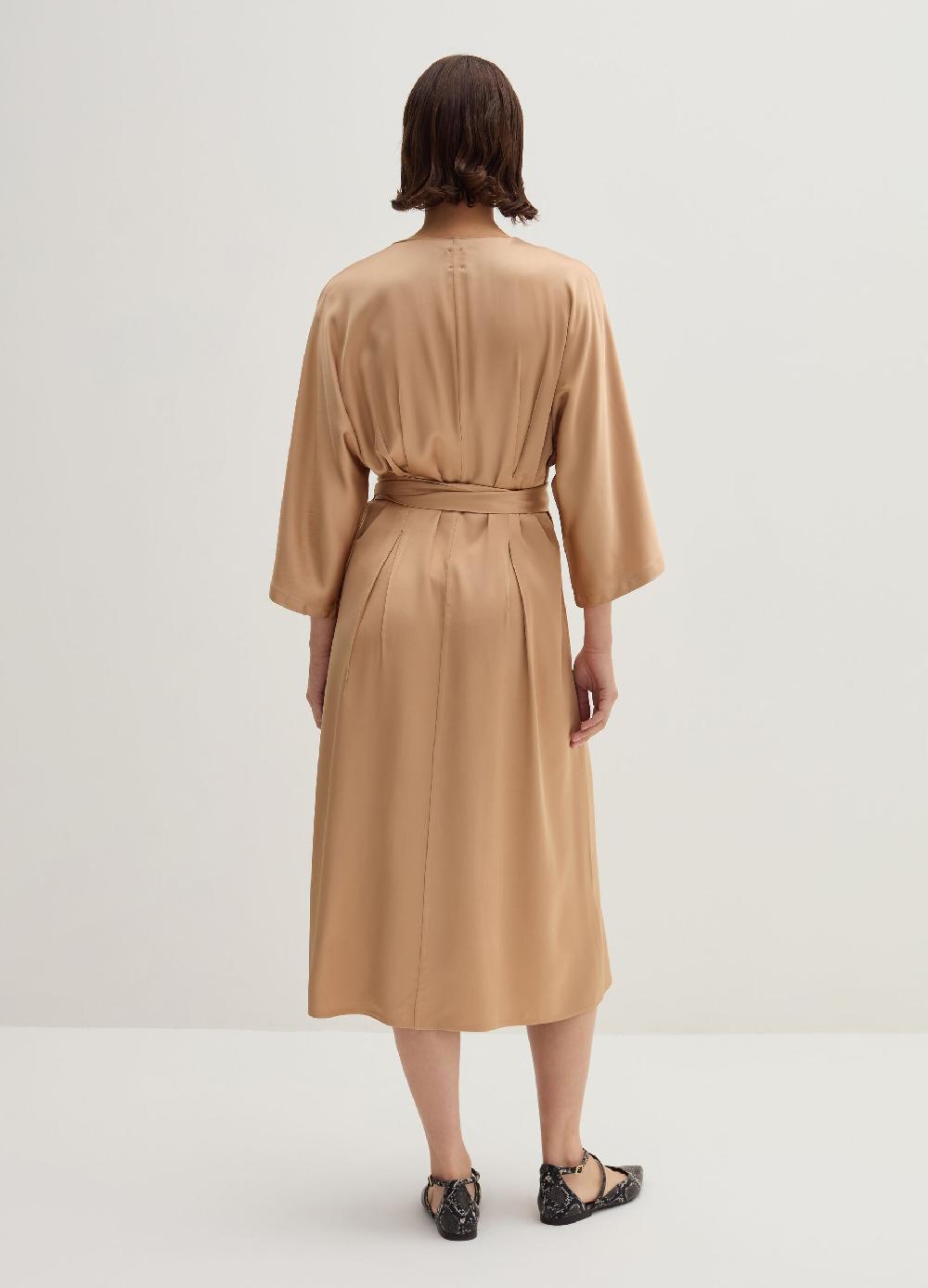 Stefanel Abito midi in satin con cintura Spedizione gratuita