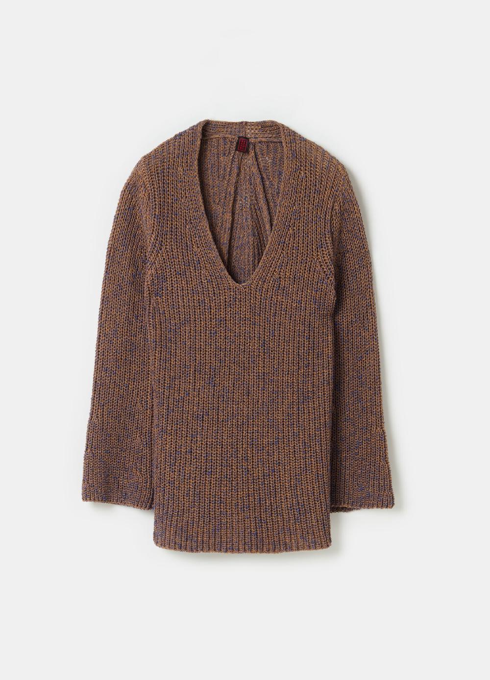 Stefanel Pullover con fantasia bicolore scollo a V Grande vendita