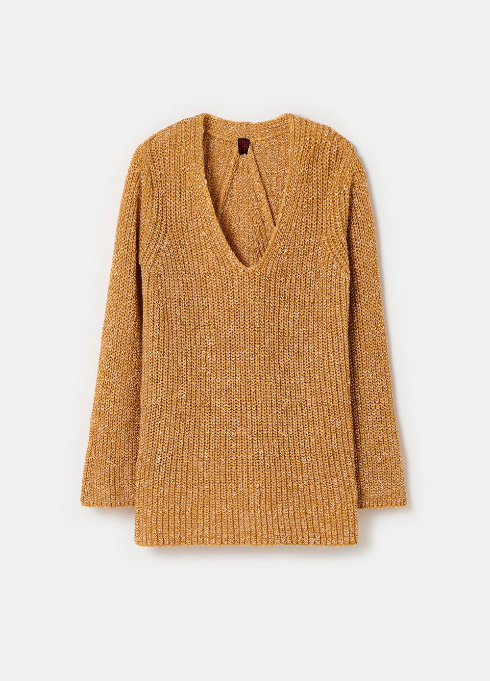 Stefanel Pullover con fantasia bicolore scollo a V Flash Sale