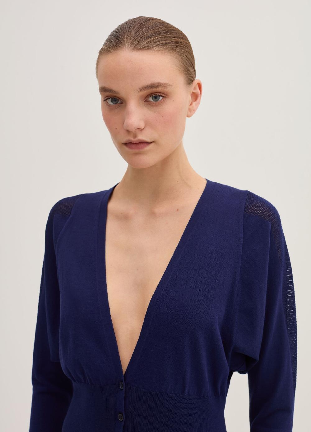 Stefanel Cardigan in crêpe con inserto in mesh Shopping online