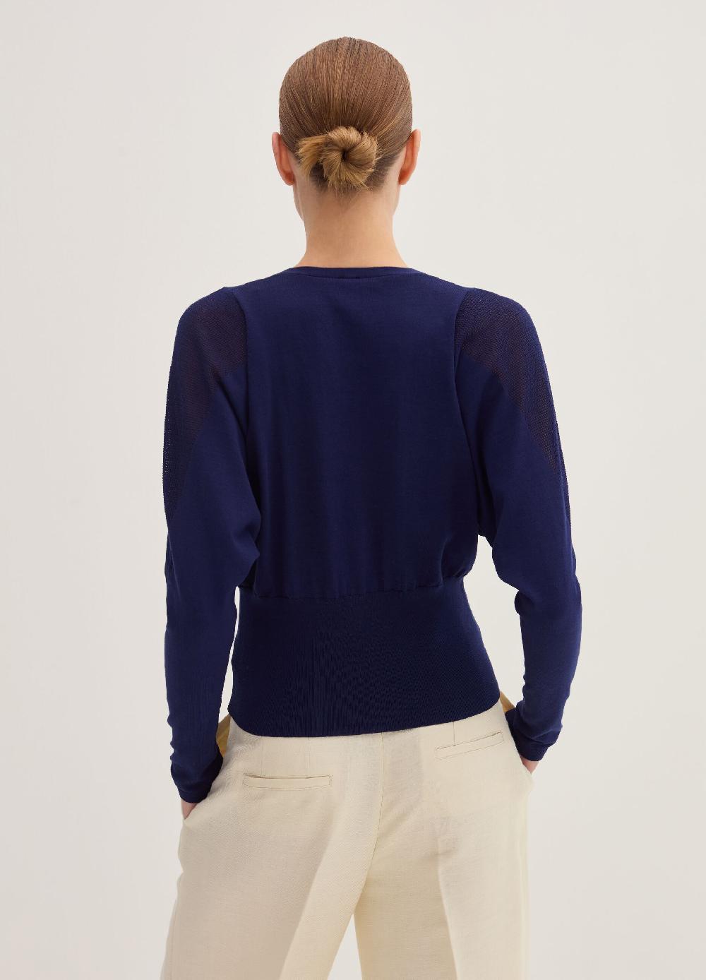 Stefanel Cardigan in crêpe con inserto in mesh Shopping online