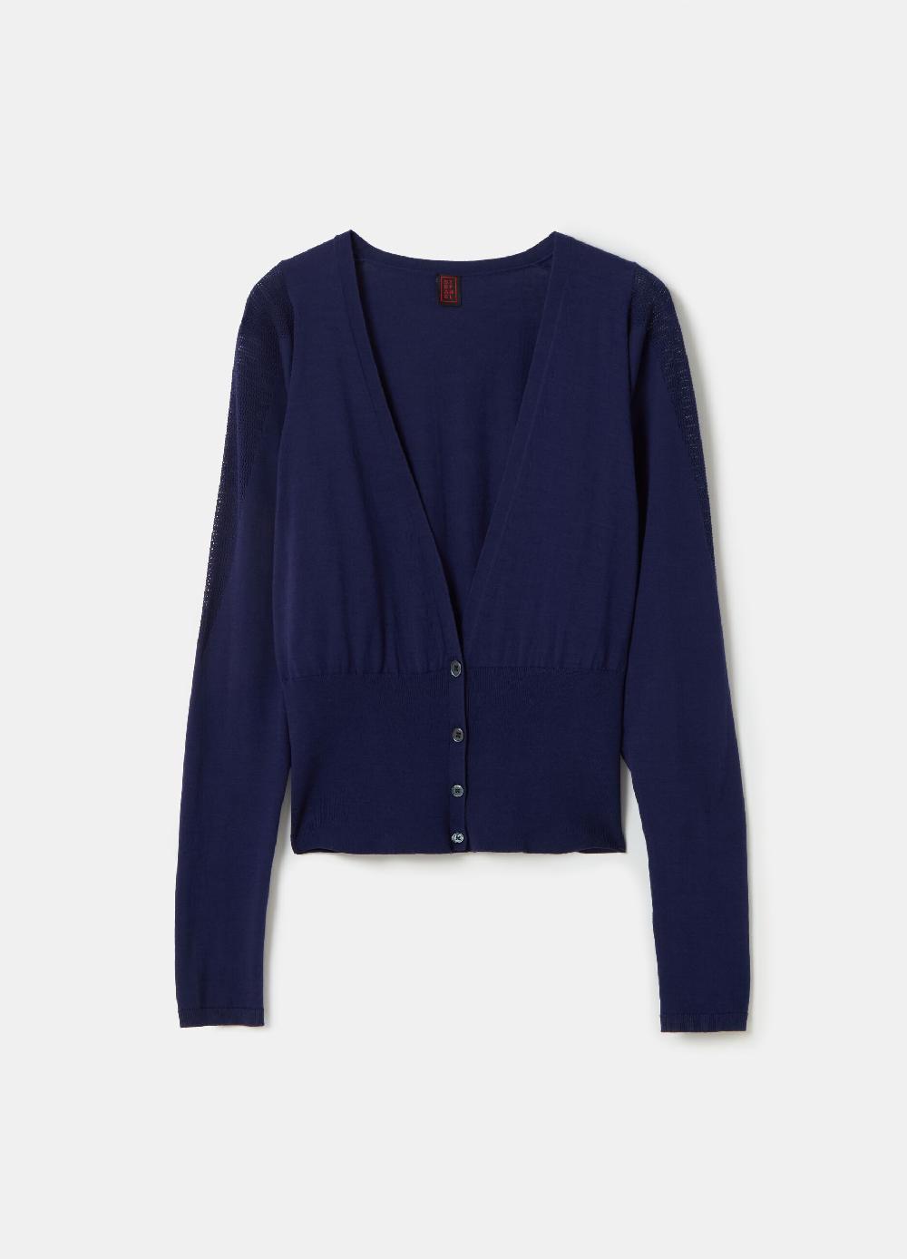 Stefanel Cardigan in crêpe con inserto in mesh Shopping online