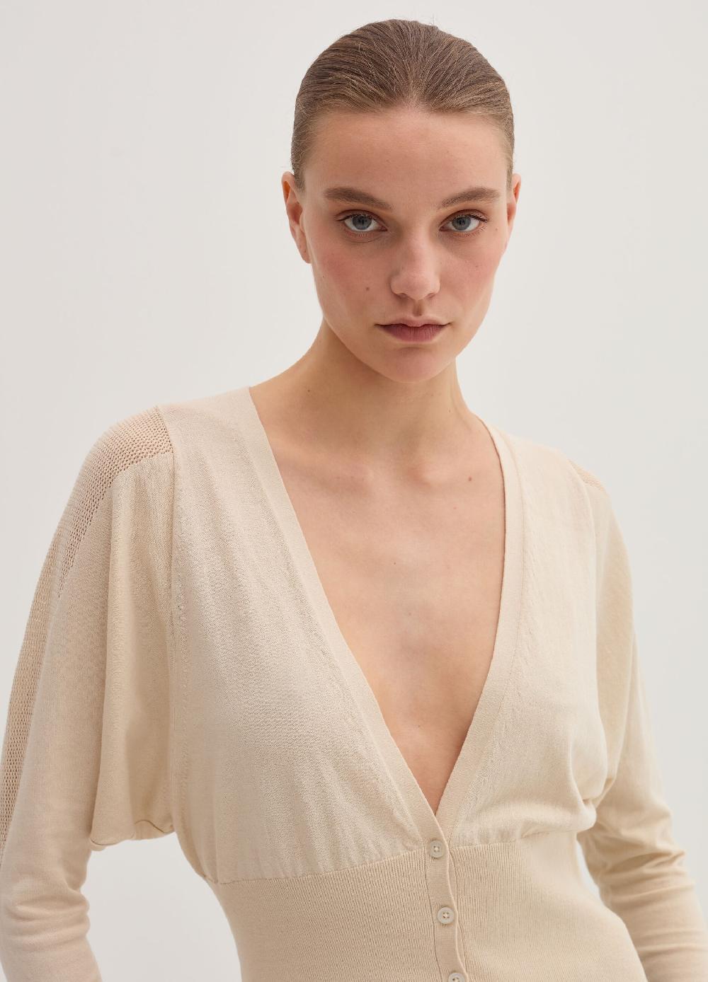 Stefanel Cardigan in crêpe con inserto in mesh Offerta esclusiva