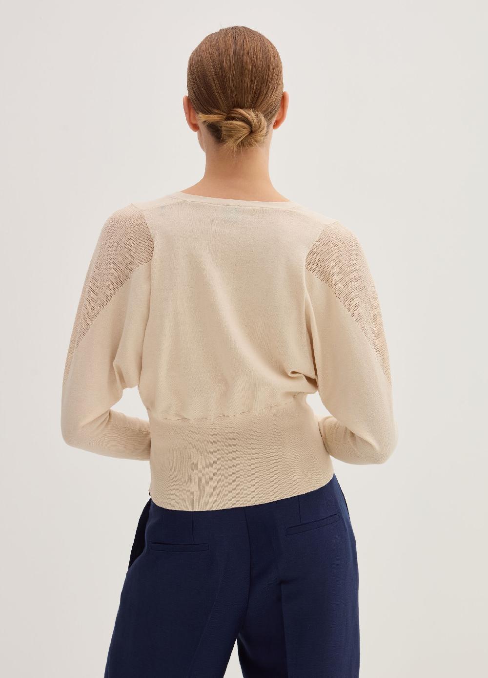 Stefanel Cardigan in crêpe con inserto in mesh Offerta esclusiva