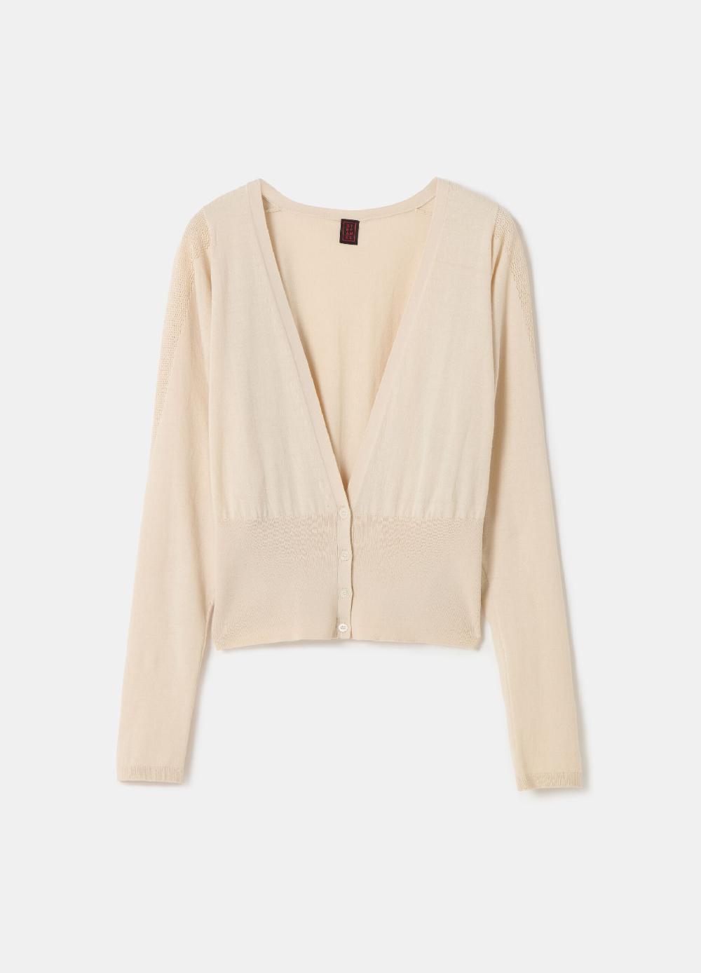 Stefanel Cardigan in crêpe con inserto in mesh Offerta esclusiva