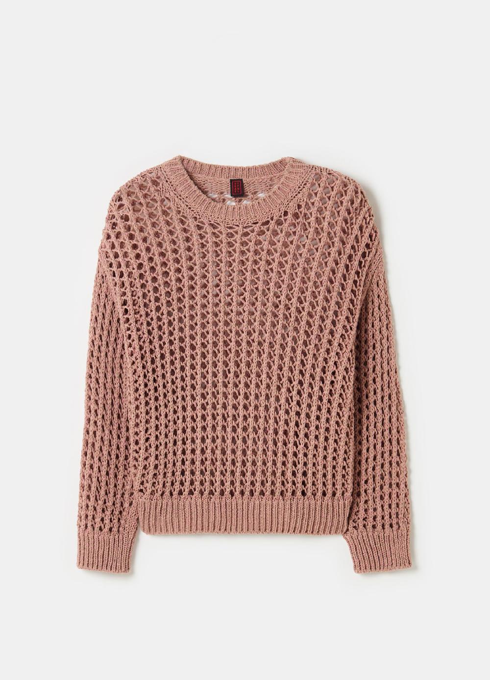 Stefanel Pullover con trama forata effetto mouline Black Friday