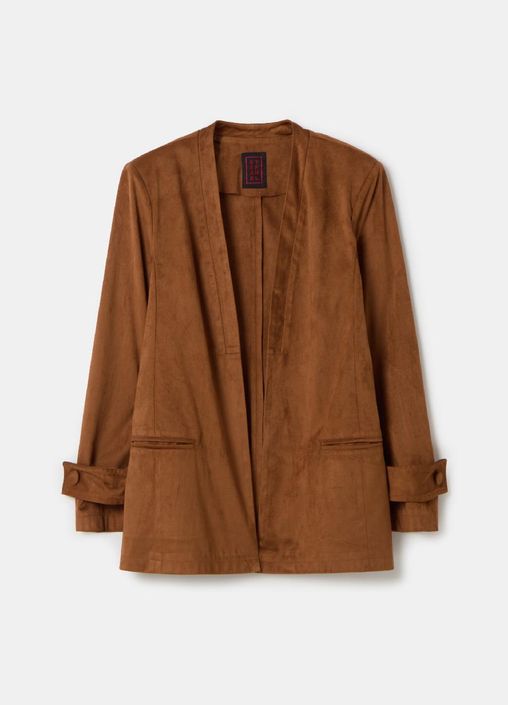 Stefanel Blazer aperto in suede Offerta natalizia