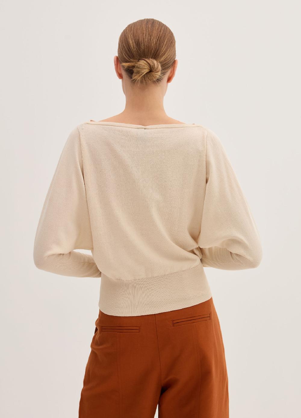 Stefanel Maglia crop in crêpe con inserto in mesh Offerta San Valentino