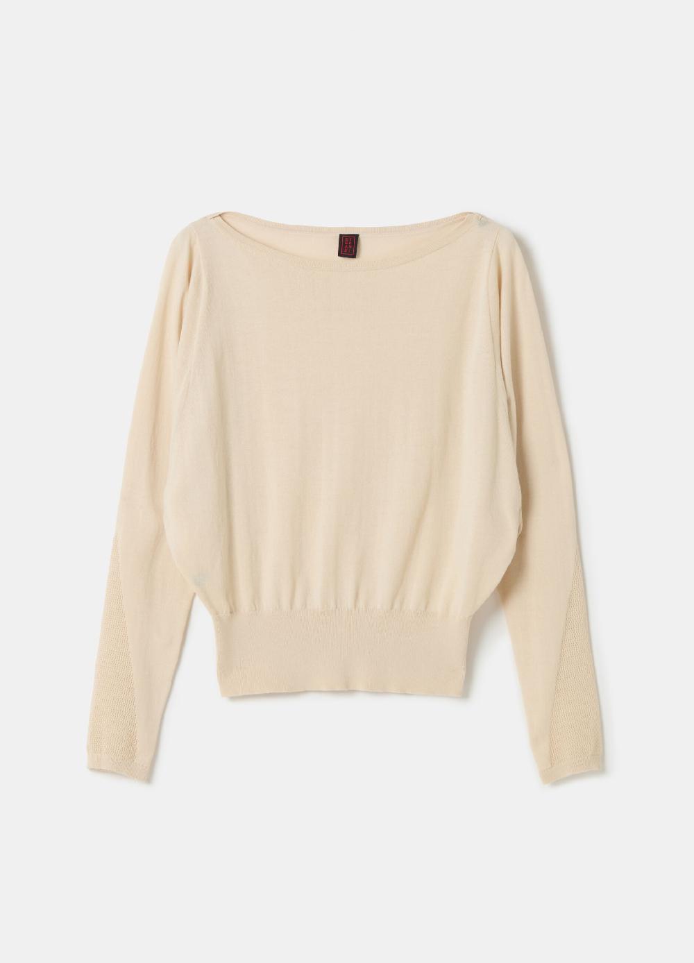 Stefanel Maglia crop in crêpe con inserto in mesh Offerta San Valentino