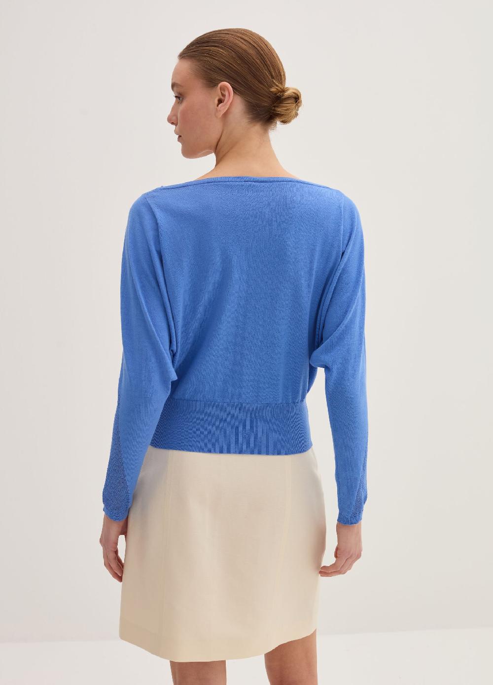 Stefanel Maglia crop in crêpe con inserto in mesh Smaltimento dello stoccaggio