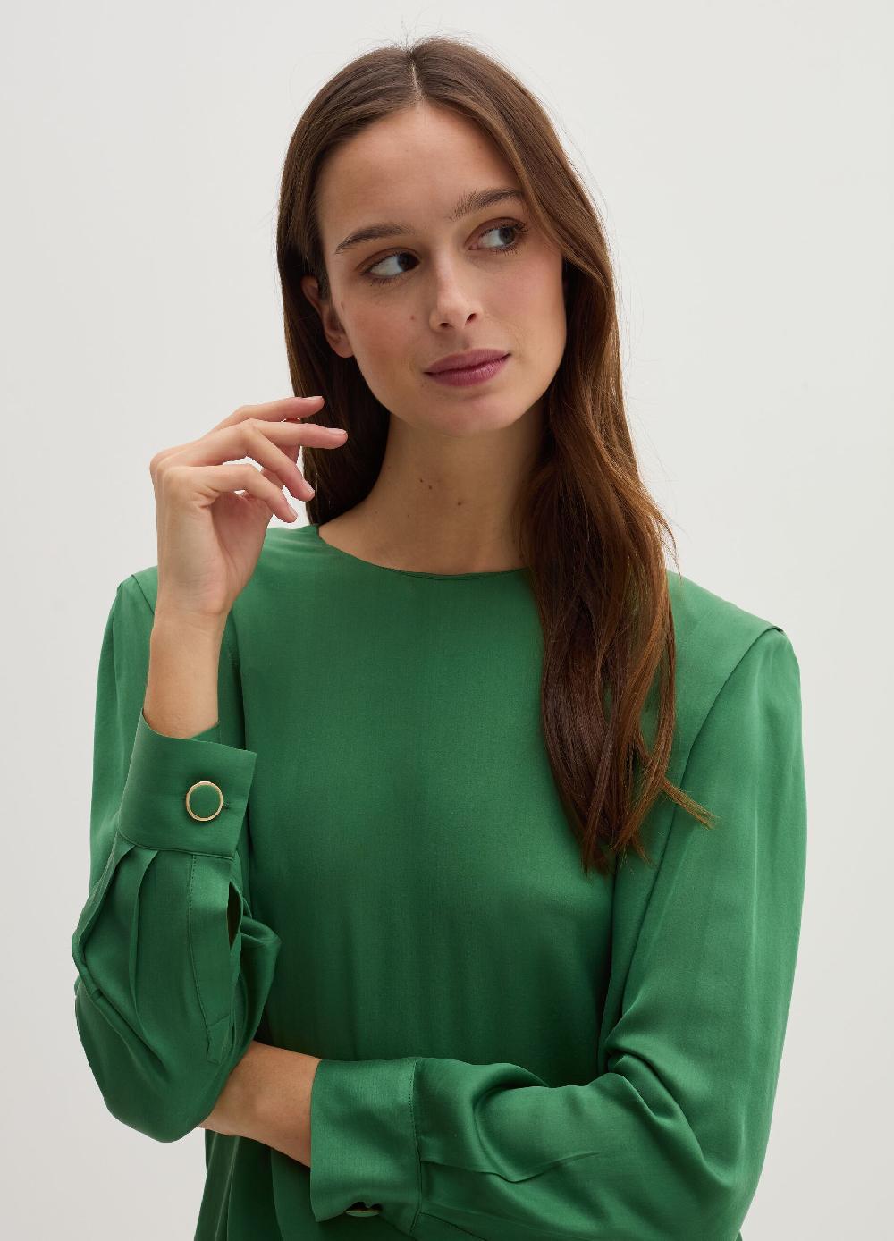 Stefanel Blusa in satin boxy fit Offerte esclusive