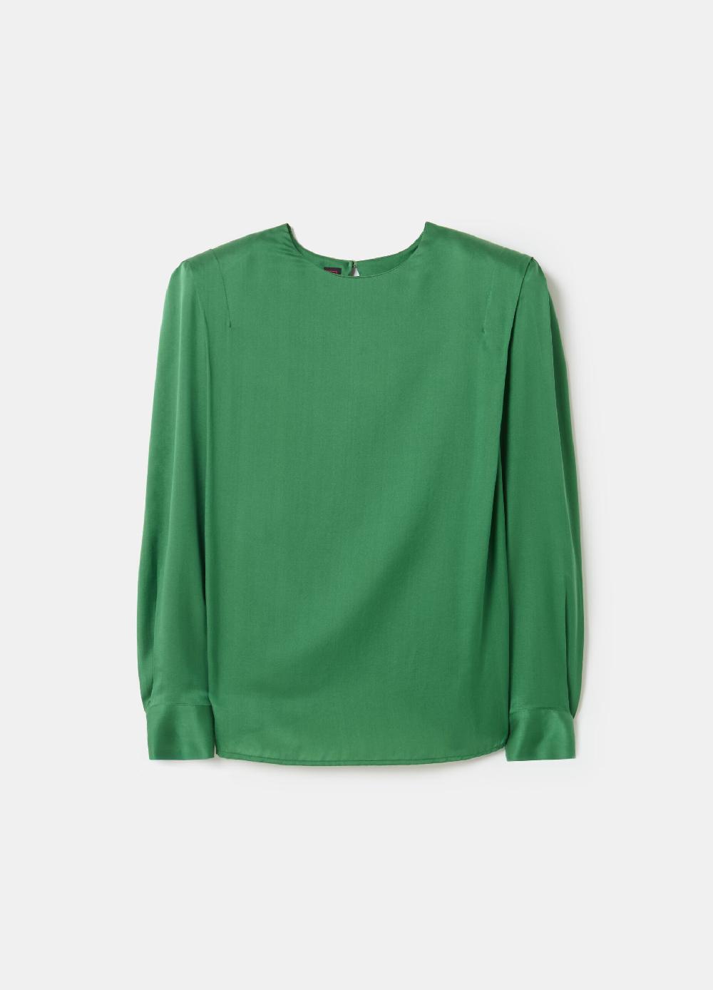 Stefanel Blusa in satin boxy fit Offerte esclusive