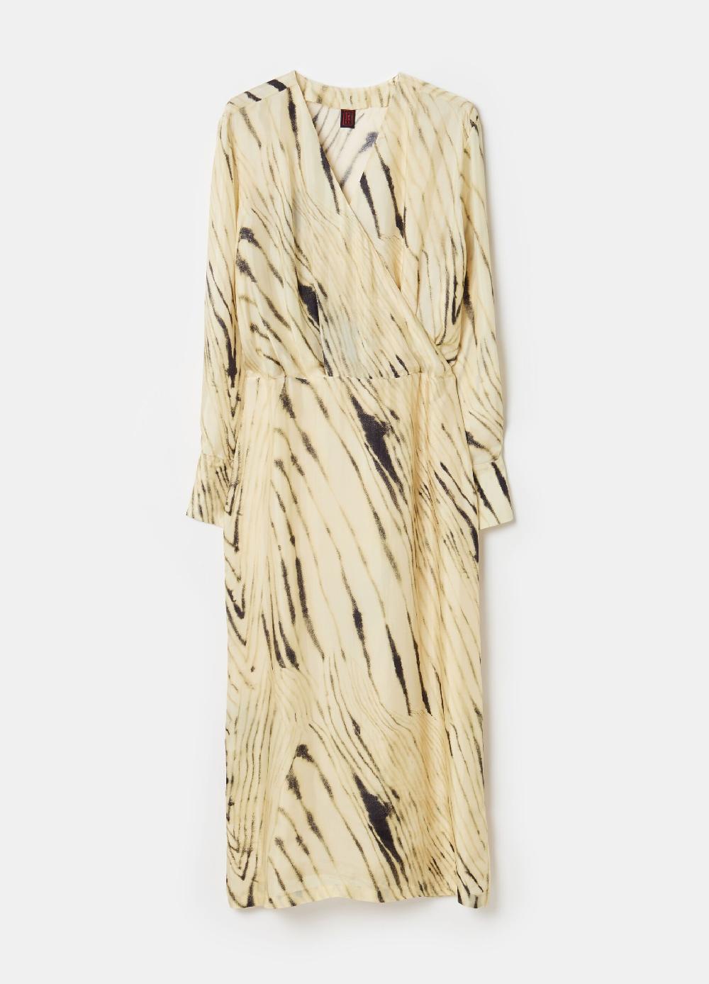 Stefanel Vestito midi in cupro e viscosa habotai stampata Lightning offer