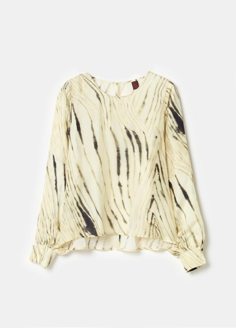 Stefanel Blusa in cupro e viscosa habotai stampata Nuovi prodotti