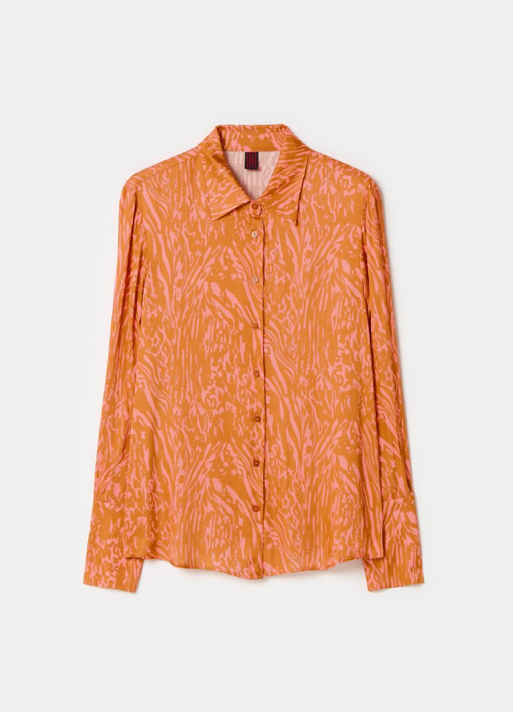 Stefanel Camicia in satin con stampa moire Prezzo basso