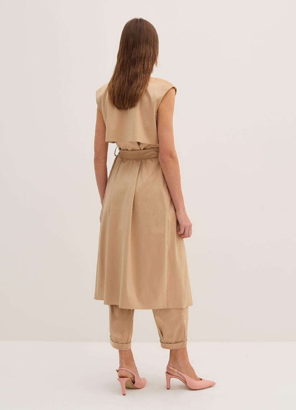 Stefanel Gilet lungo scamosciato con cintura Ritorno libero