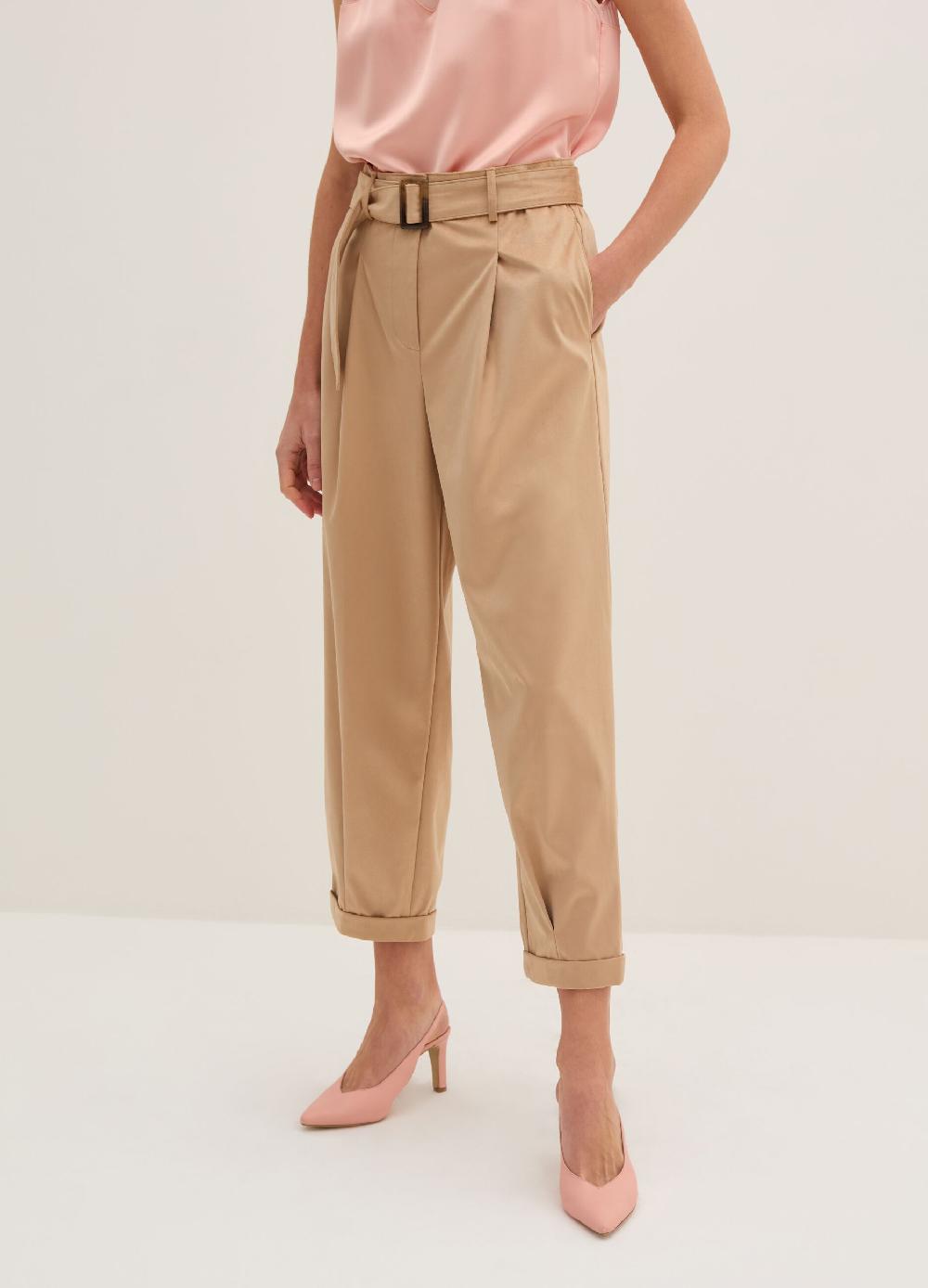 Stefanel Pantalone a sigaretta ankle fit in suede Rilascio limitato