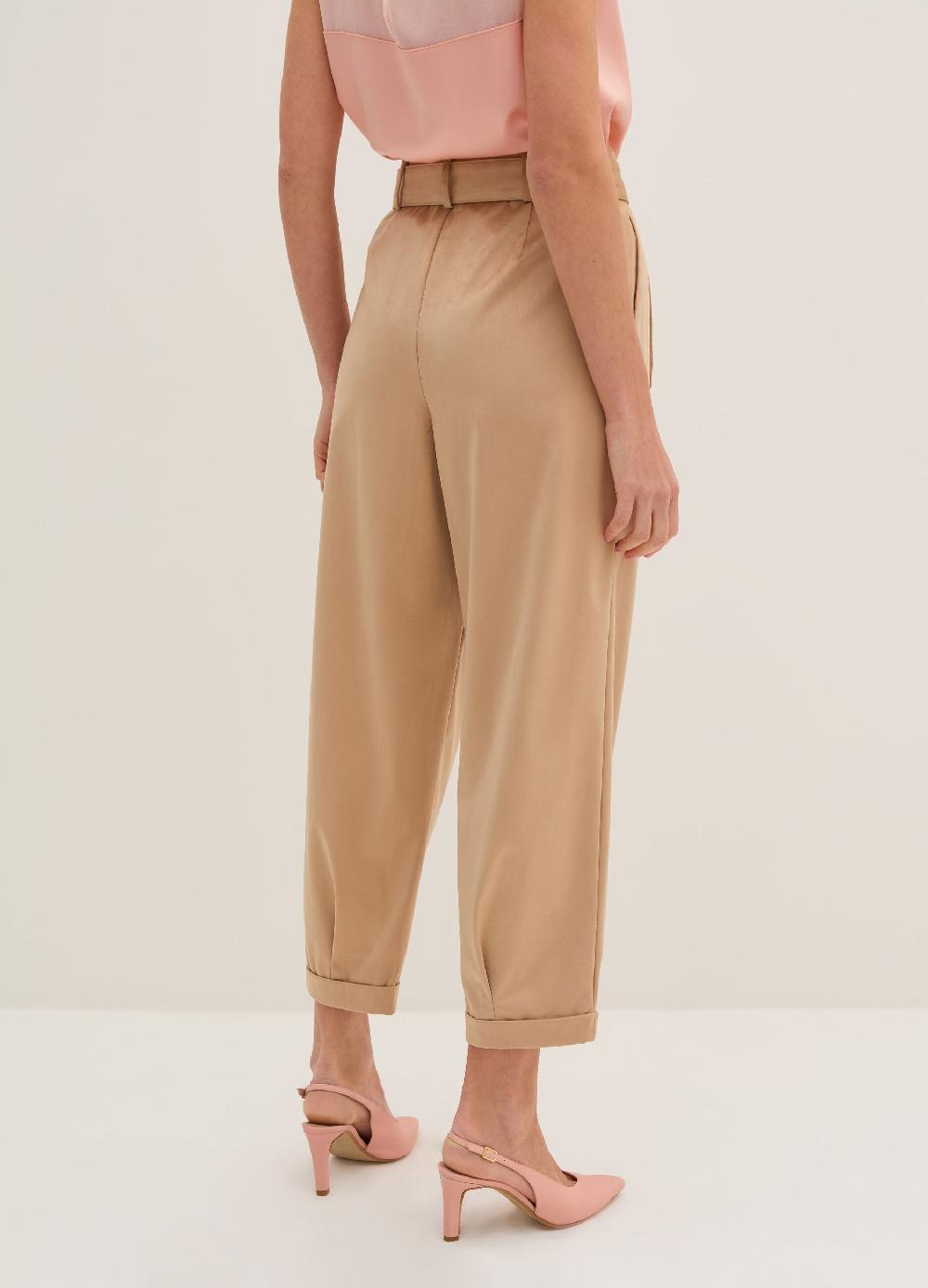 Stefanel Pantalone a sigaretta ankle fit in suede Rilascio limitato