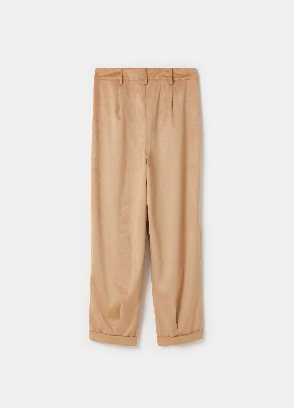 Stefanel Pantalone a sigaretta ankle fit in suede Rilascio limitato