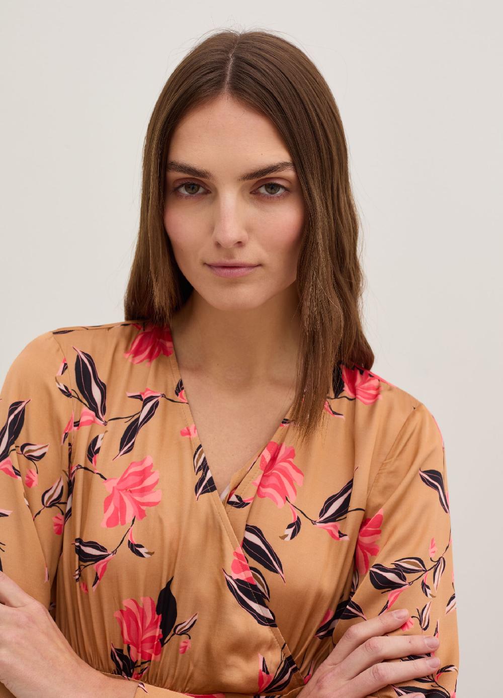 Stefanel Vestito lungo in satin stampa floreale ACQUISTA ORA
