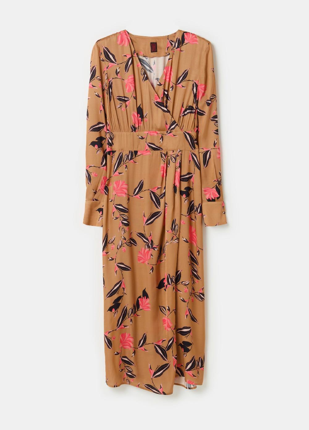 Stefanel Vestito lungo in satin stampa floreale ACQUISTA ORA