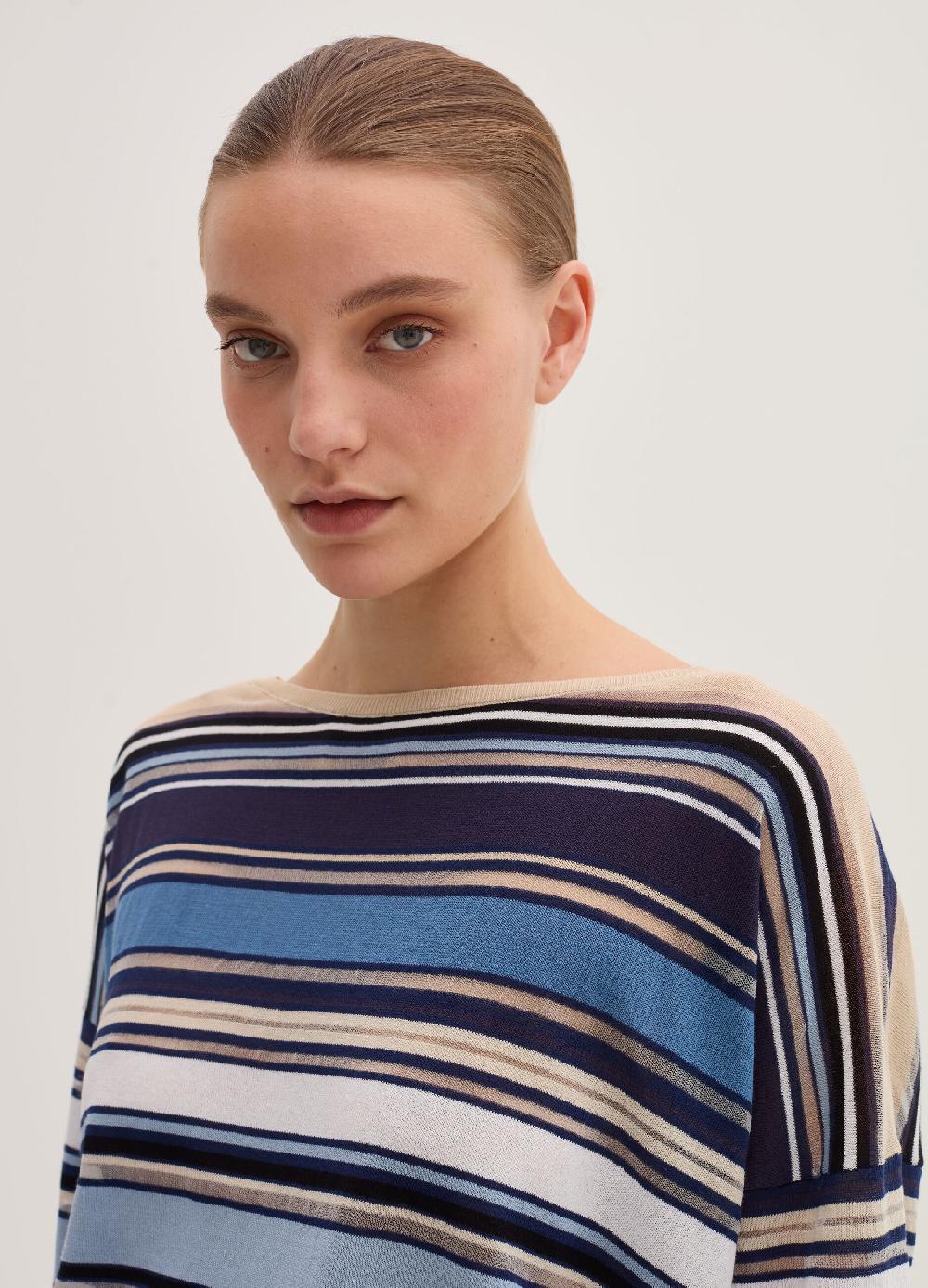 Stefanel Maglia in crêpe a righe Promozione temporanea