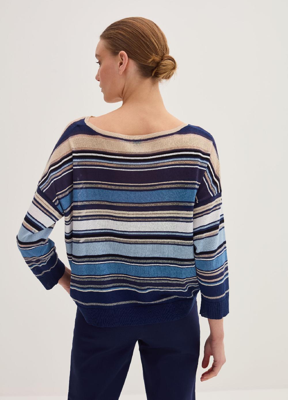 Stefanel Maglia in crêpe a righe Promozione temporanea