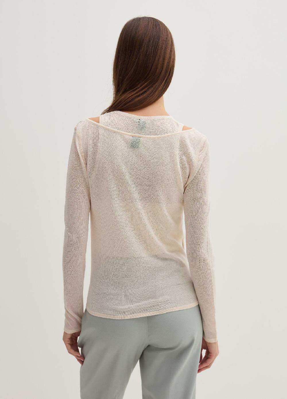 Stefanel Maglia effetto trasparenza a maniche lunghe Super sconto
