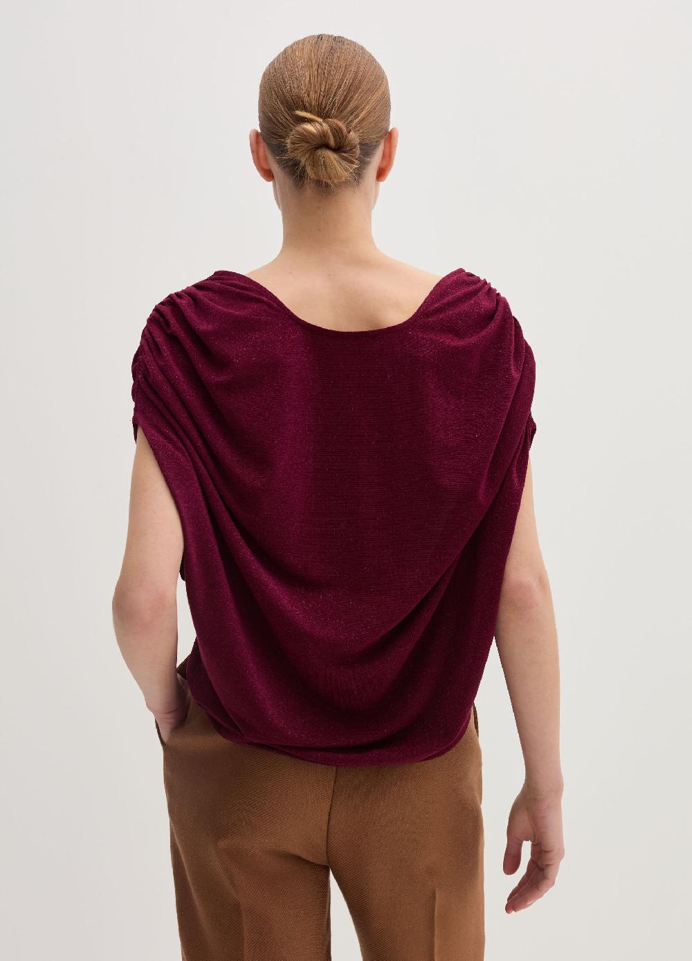 Stefanel T-shirt smanicata in lurex con arricciatura 2025