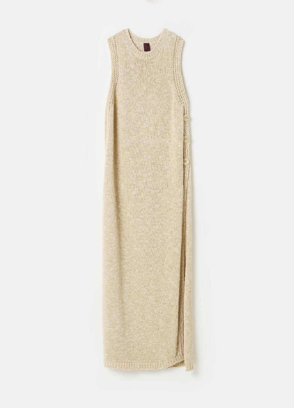 Stefanel Vestito midi con spacco e bottoni Italia