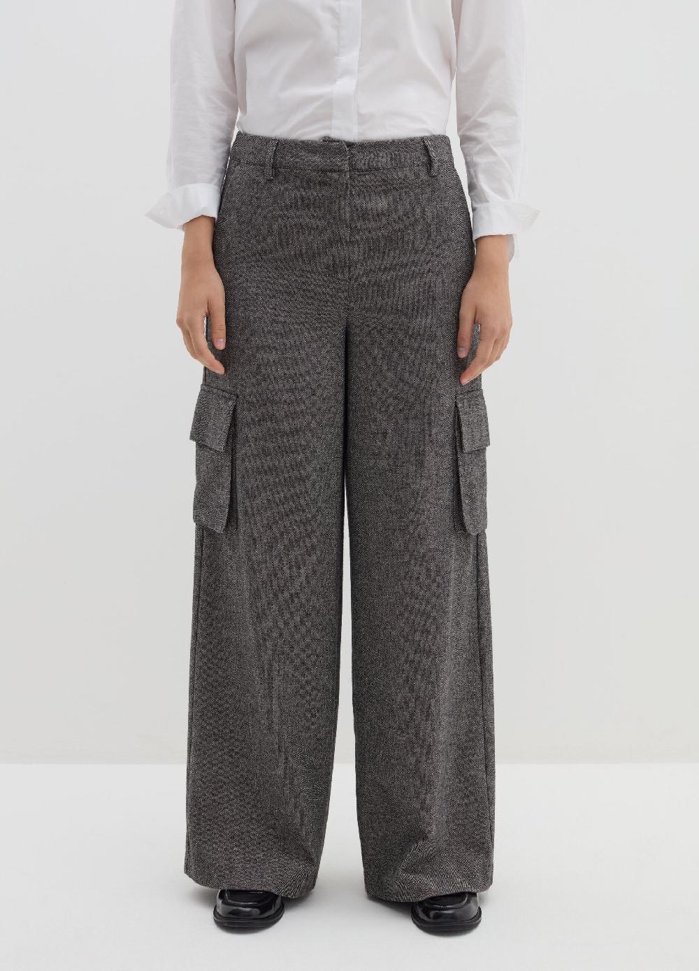 Stefanel Pantalone cargo in tweed Spedizione Gratuita