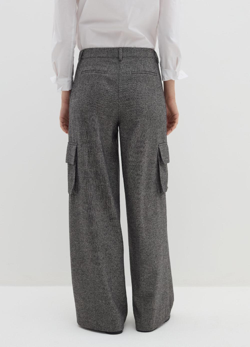 Stefanel Pantalone cargo in tweed Spedizione Gratuita