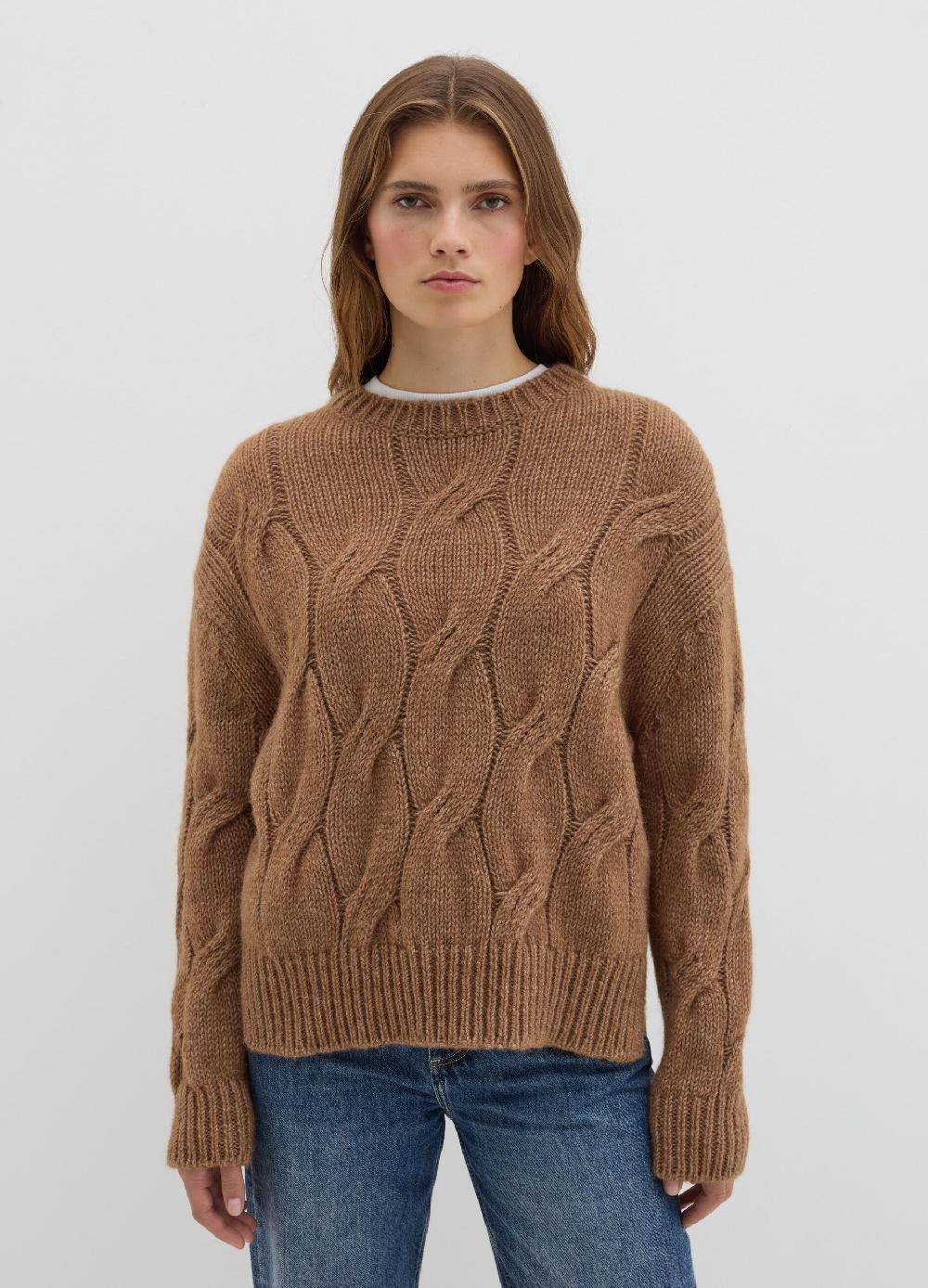 Stefanel Pullover oversize con lavorazione a treccia Pezzi Unici