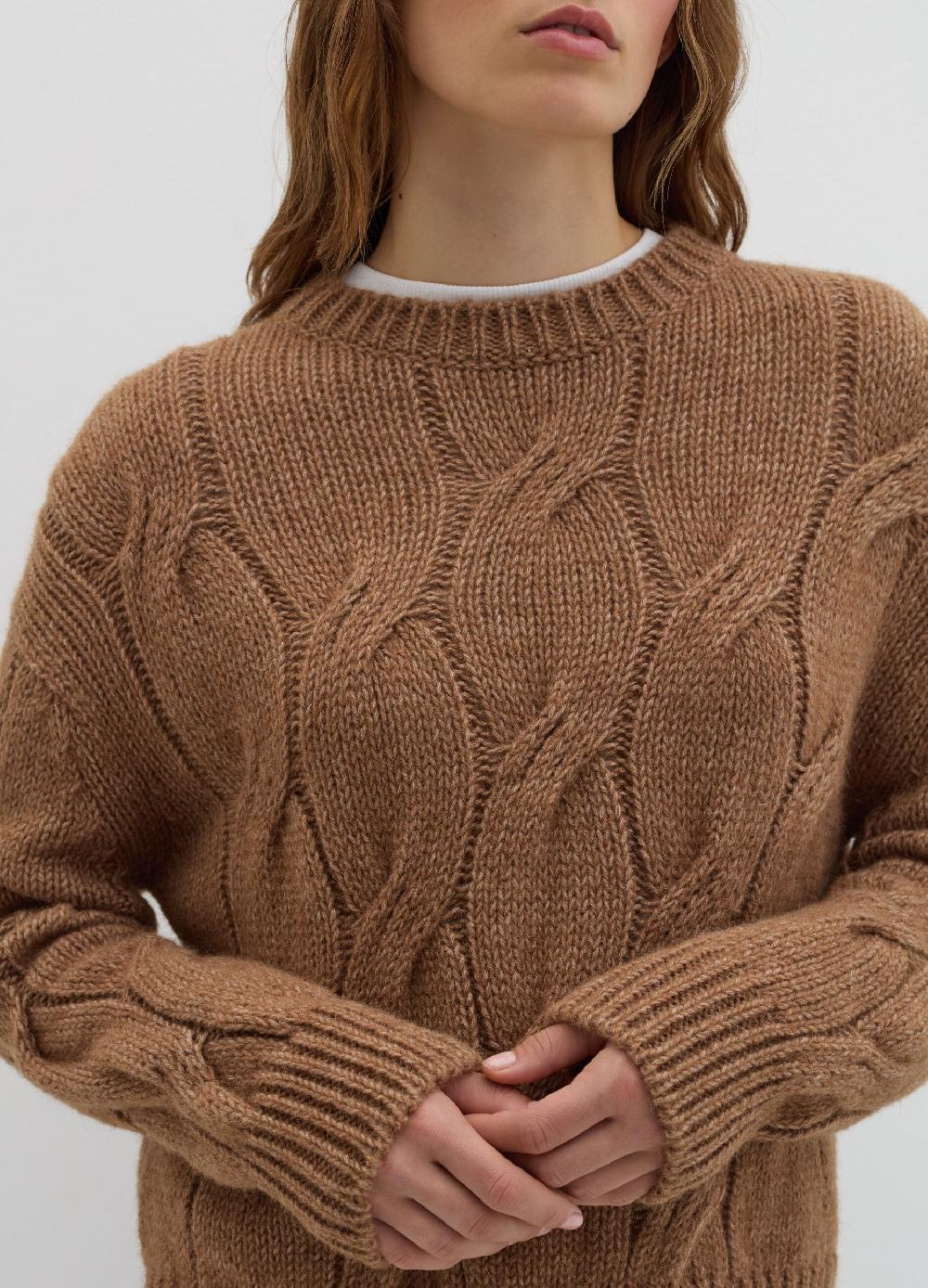 Stefanel Pullover oversize con lavorazione a treccia Pezzi Unici