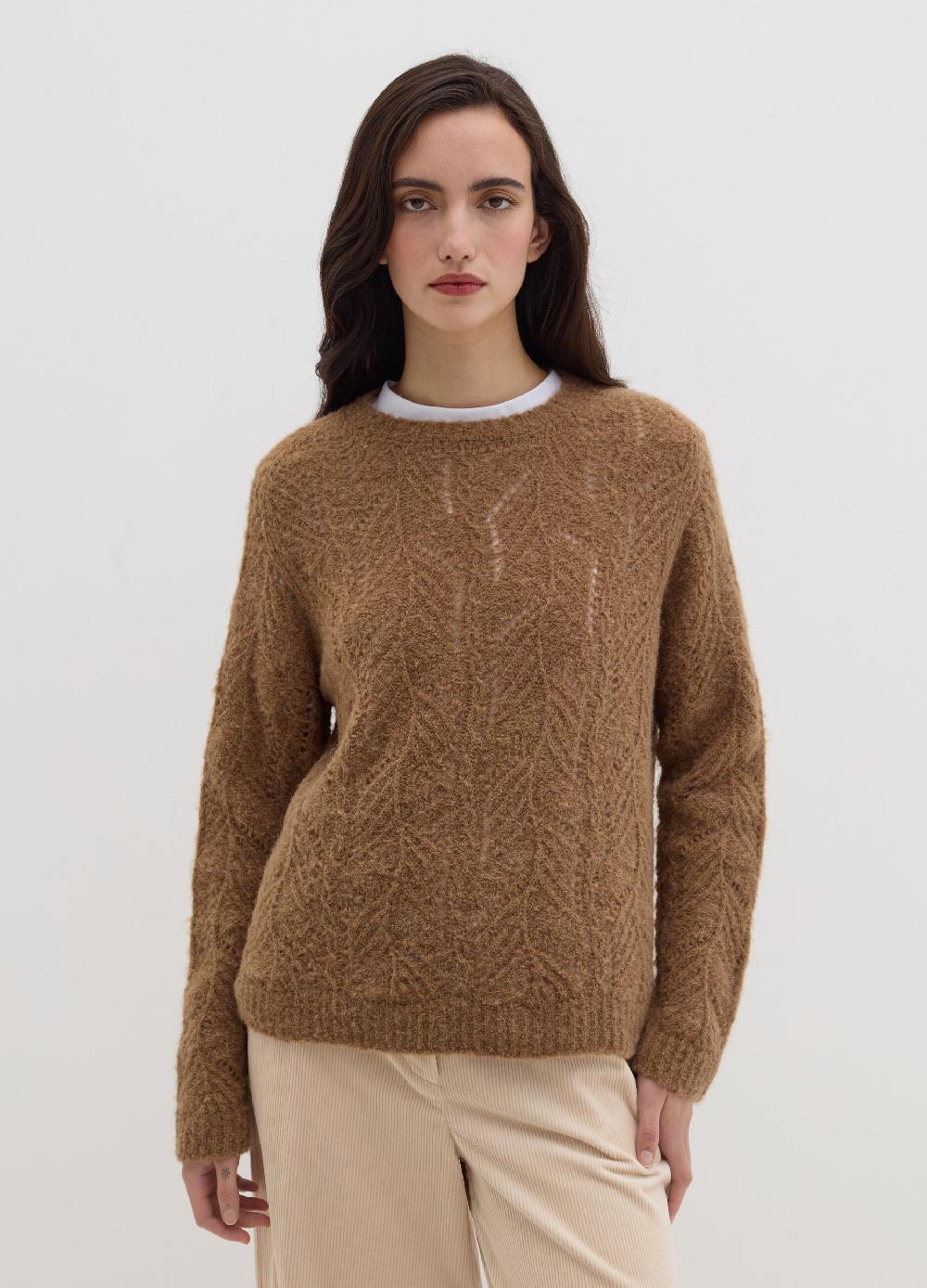 Stefanel Pullover con motivo traforato Prezzo Ridotto