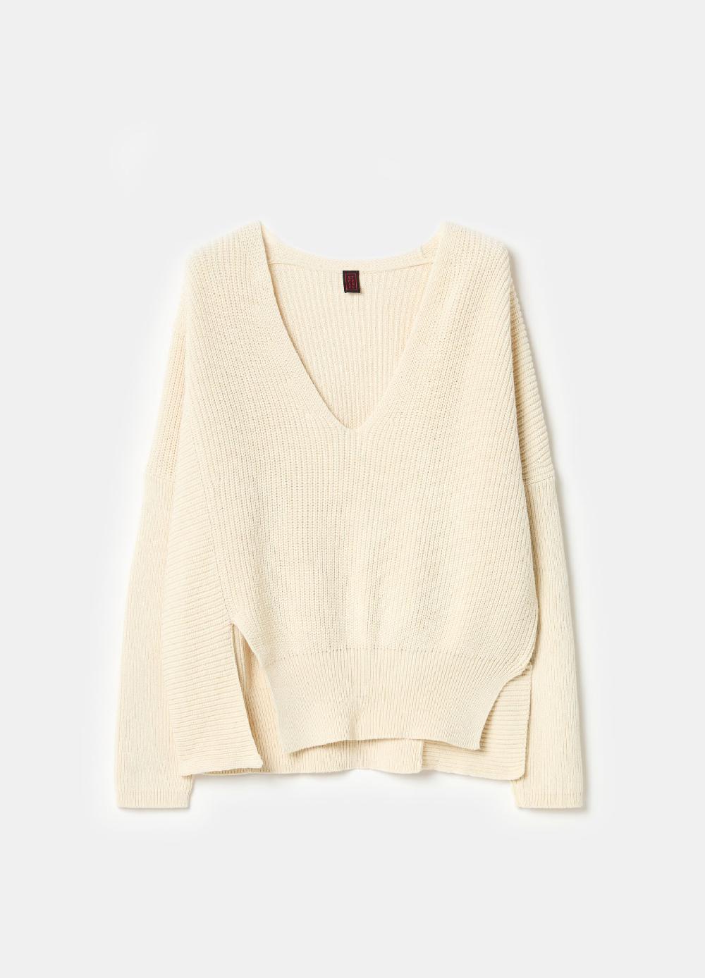 Stefanel Pullover oversize a coste con spacchi Presa