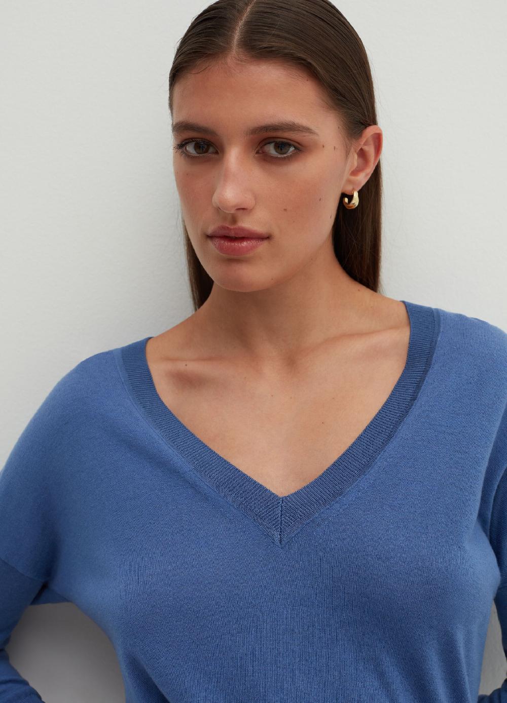 Stefanel Pullover in lana e seta con scollo a V Economico