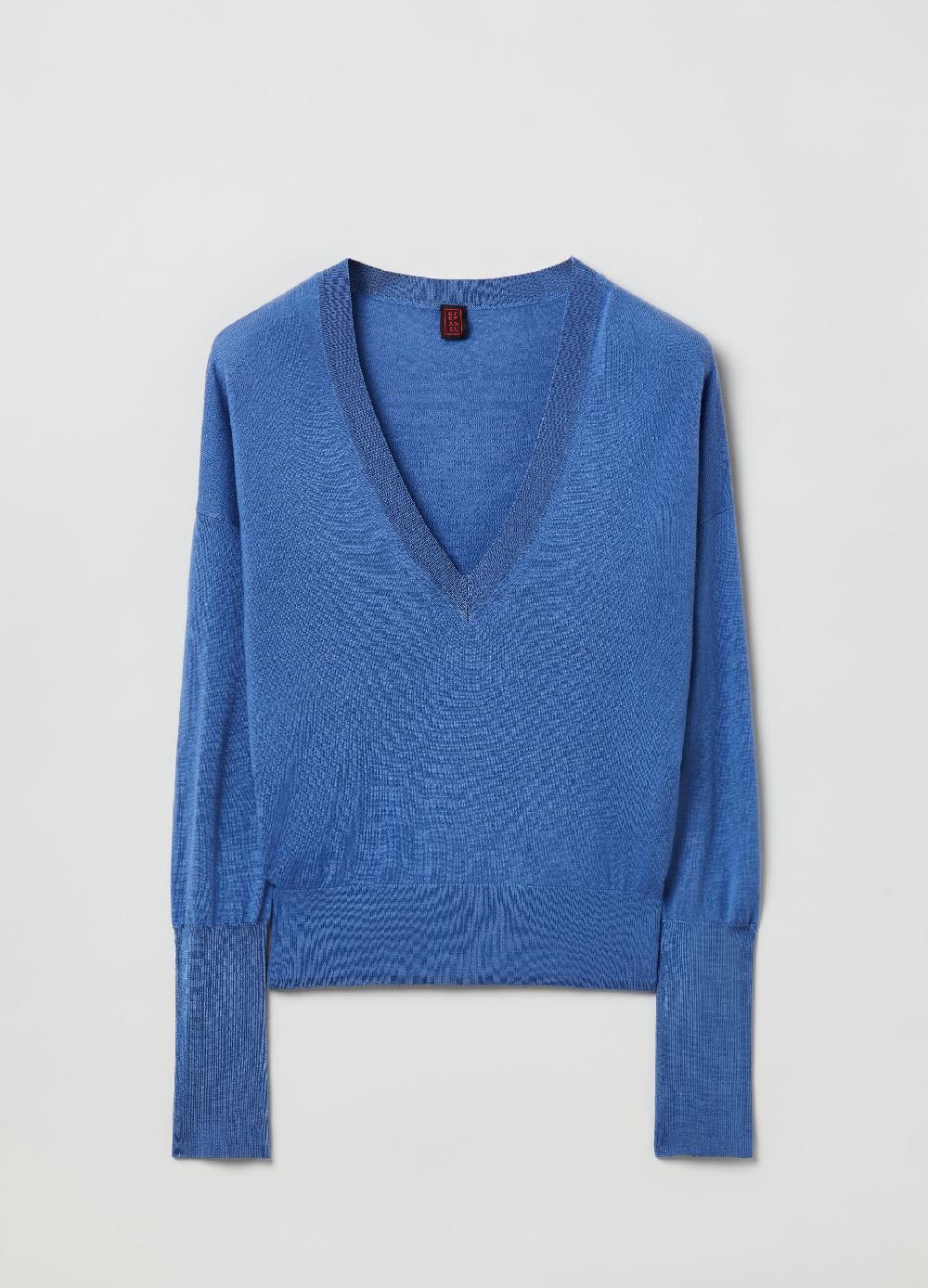 Stefanel Pullover in lana e seta con scollo a V Economico