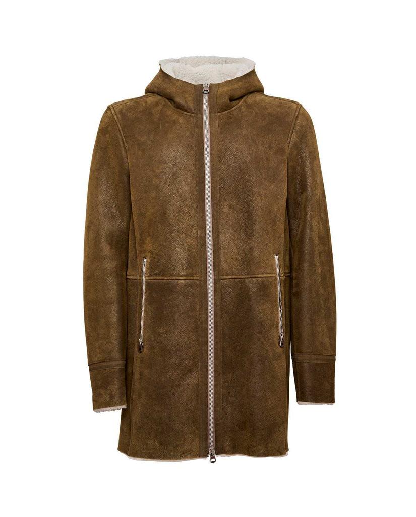 Stewart ARIC-SLIM SHEARLING SUEDE IRONED LAMB Vendita Economica