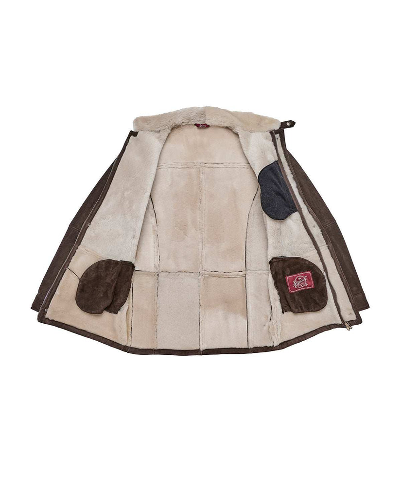 Stewart APRICA-SLIM SHEARLING SUEDE IRONED LAMB Saldi Di Fabbrica